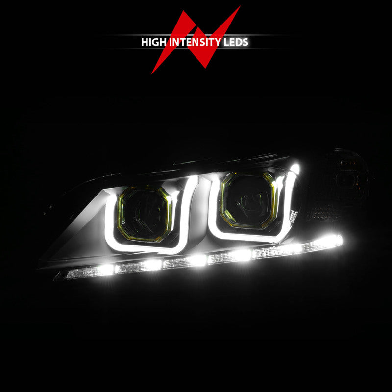 ANZO 2013-2015 Honda Accord (4dr ONLY) Projector Headlights w/ U-Bar Black